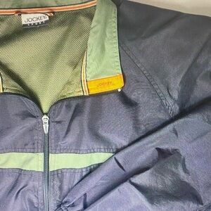 Jockey Navy Windbreaker with Olive and Orange Accents